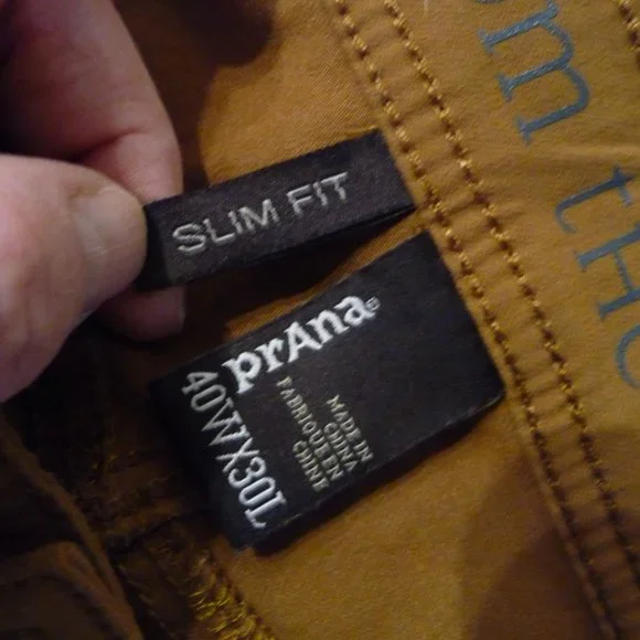 PRANA BREATHE SLIM FIT BROWN/GREEN OUTDOOR HIGHKING ATHLEISURE MAN PANTS  40/30 - Picture 10 of 13